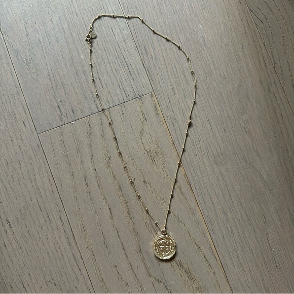 Mod + Jo St Benedict Gold Coin Necklace 14k Gold - Picture 4 of 8